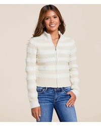 Willow & Root - Tonal Striped Cardigan Sweater - Lyst