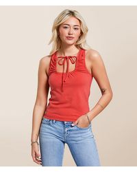 Gilded Intent - Washed Cut-Out Tank Top - Lyst