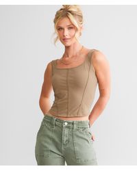 Gilded Intent - Fitted Corset Cropped Tank Top - Lyst