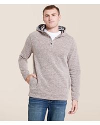 Departwest - Striped Knit Hooded Henley Sweatshirt - Lyst