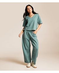 Gilded Intent - Contrast Stitch Wide Leg Pant - Lyst
