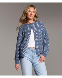 BKE - Striped Cardigan Sweater - Lyst