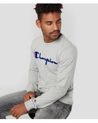 champion stacked big c flocked pullover hoodie