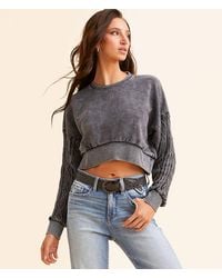 generation K - Pieced Cable Knit Cropped Pullover - Lyst