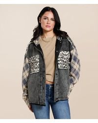 Gilded Intent - Mixed Cheetah Hooded Shacket - Lyst