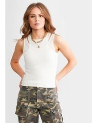 Gilded Intent - High Neck Layered Tank Top - Lyst
