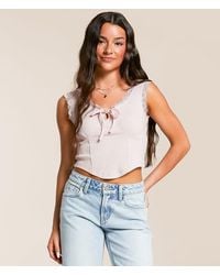 FITZ + EDDI - Ribbed Lace Tank Top - Lyst