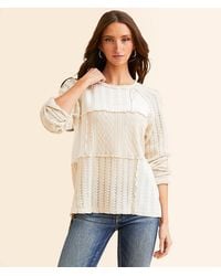 BKE - Pieced Raw Edge Top - Lyst