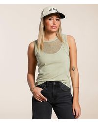 Gilded Intent - Washed Mesh Tank Top - Lyst
