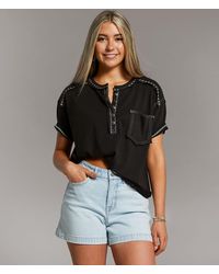 BKE - Contrast Stitch Henley - Lyst