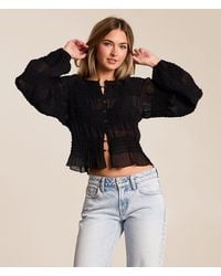 Willow & Root - Textured Chiffon Top - Lyst