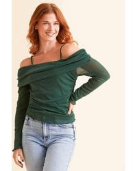 Willow & Root - Cold Shoulder Metallic Top - Lyst