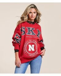 Gameday Social - Nebraska Huskers Oversized Pullover - Lyst