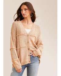 BKE - Pieced Nubby Cardigan Sweater - Lyst