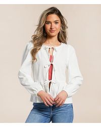 Willow & Root - Front Tie Peplum Top - Lyst