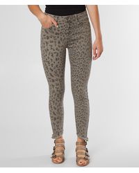 Kancan Leopard Mid-rise Ankle Skinny Stretch Jean - Gray