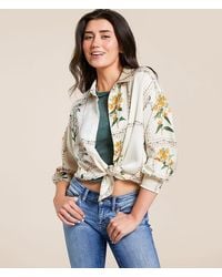 Daytrip - Floral Satin Oversized Blouse - Lyst