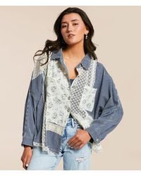 Pol - Pieced Floral Crochet Shirt - Lyst