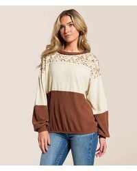 Daytrip - Pieced Floral Eyelet Top - Lyst