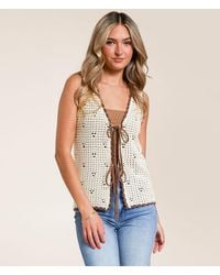 Willow & Root - Front Tie Sweater Tank Top - Lyst