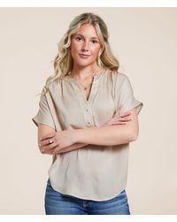 Blu Pepper - Satin Henley - Lyst