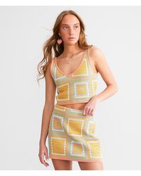 RVCA - Shadow Box Cropped Sweater Tank Top - Lyst