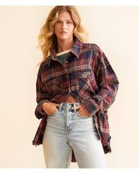 BKE - Washed Flannel Boyfriend Shirt - Lyst