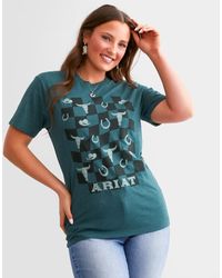 Ariat - Western Checkers Boyfriend T-shirt - Lyst