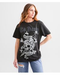 Ed Hardy - Skull Rhinestone T-shirt - Lyst