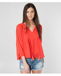 Miss Me Pleated Flowy Top - Red