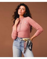 Gimmicks - Sequin Mock Neck Top - Lyst