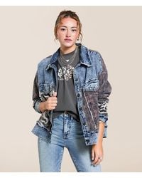 Gilded Intent - Pieced Camo Frayed Jacket - Lyst