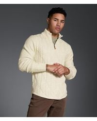 Outpost Makers - Cable Knit Quarter Zip Sweater - Lyst
