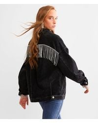 Blue B - Rhinestone Fringe Corduroy Jacket - Lyst