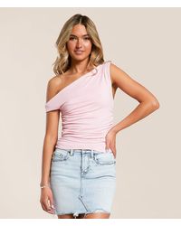 Willow & Root - Twisted Off The Shoulder Tank Top - Lyst