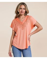 Daytrip - Eyelash Lace Pieced Top - Lyst