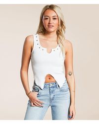Gilded Intent - Studded Split Hem Tank Top - Lyst