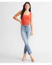 Flying Monkey - High Rise Cropped Straight Stretch Jean - Lyst