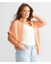 Willow & Root - Checkered Satin Blouse - Lyst