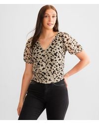 Daytrip - Animal Print Mesh Top - Lyst