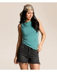 Gilded Intent - Pieced Mesh Asymmetrical Tank Top - Lyst