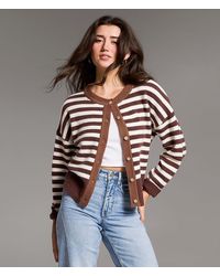 BKE - Striped Cardigan Sweater - Lyst