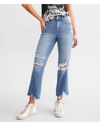 Flying Monkey - High Rise Cropped Straight Stretch Jean - Lyst
