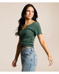 Gilded Intent - Washed Lace-Up Top - Lyst