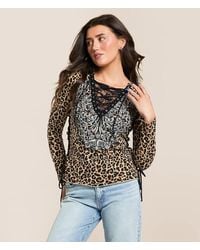 Affliction - Solution Lace-Up T-Shirt - Lyst