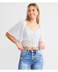 Willow & Root - Eyelash Crochet Cropped Top - Lyst