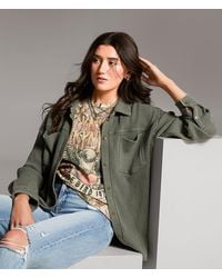 BKE - Waffle Knit Boyfriend Shirt - Lyst