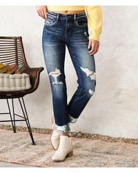 Flying Monkey - Mid-Rise Ankle Straight Stretch Jean - Lyst