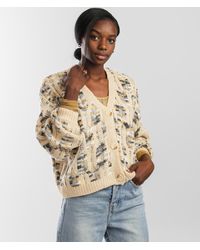 Gilded Intent - Cable Knit Cardigan Sweater - Lyst