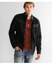 Buckle Black - Washed Faux Leather Jacket - Lyst
